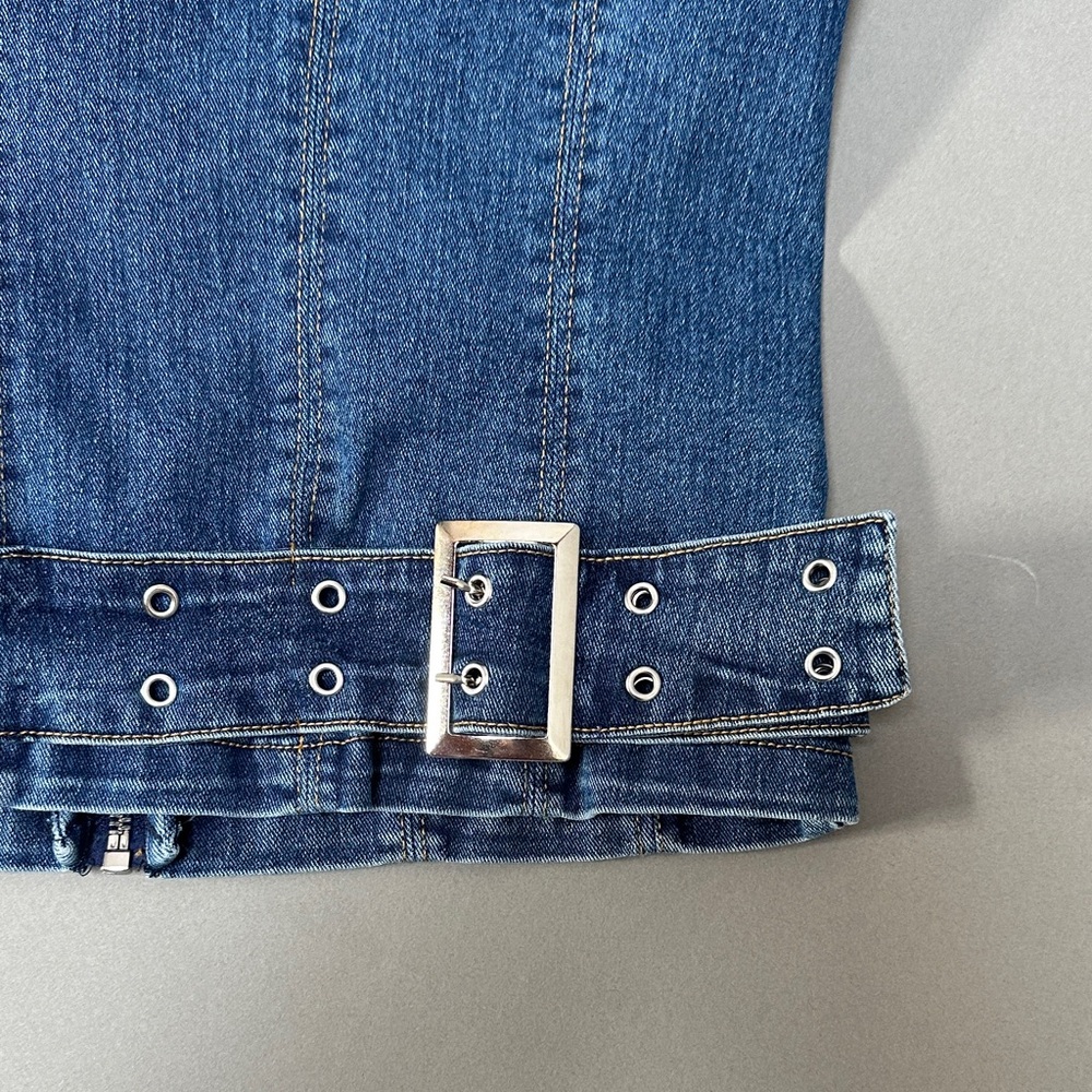Silence + Noise Denim Strapless Top with Belt - Picture 3 of 4